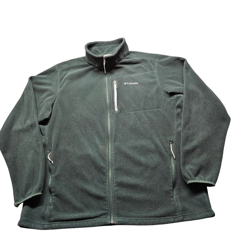 Columbia Fast Trek II Full Zip Fleece Jacket Mens XXL Green Activewear Outdoor